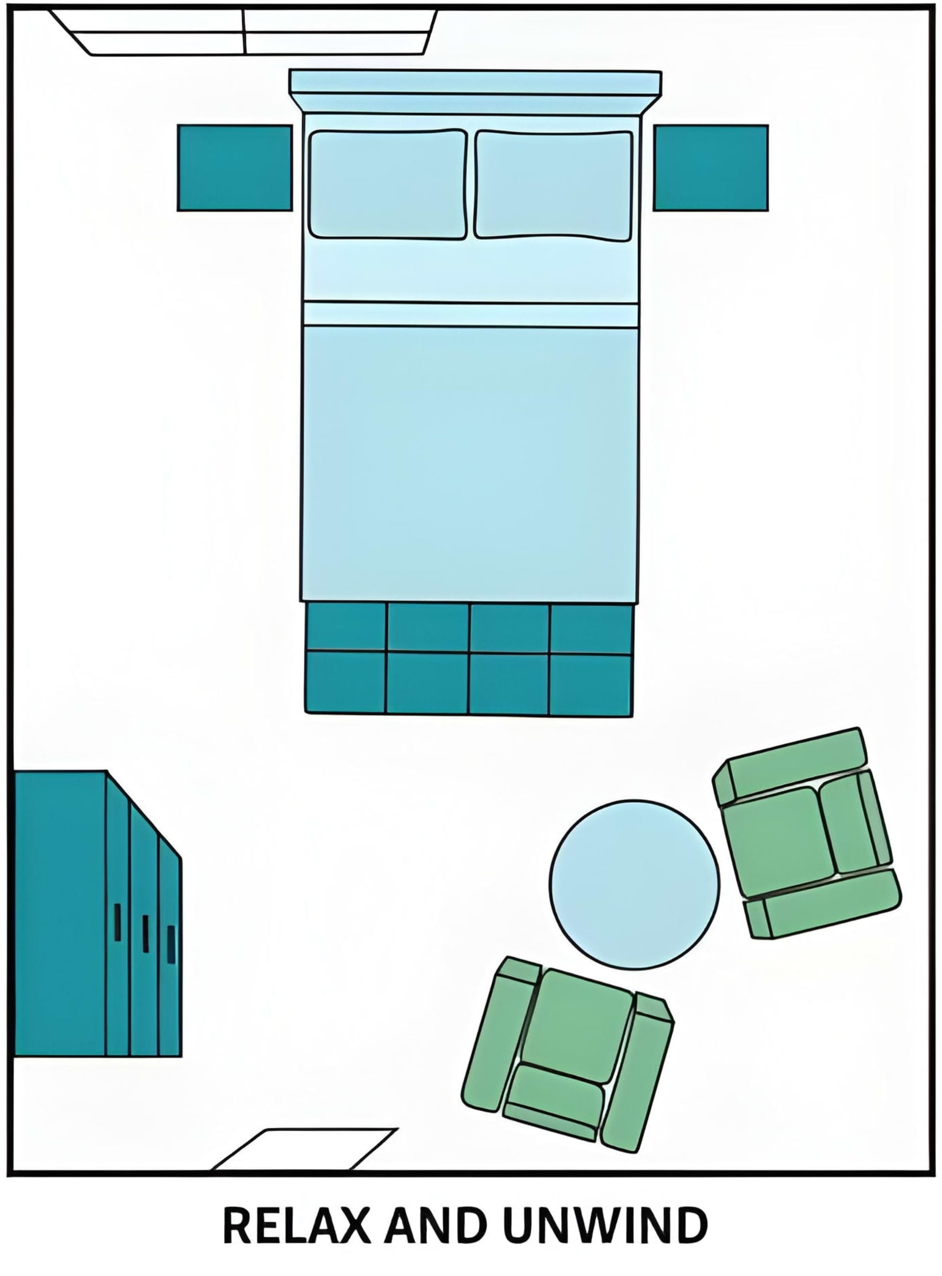 Relax and unwind bedroom layout