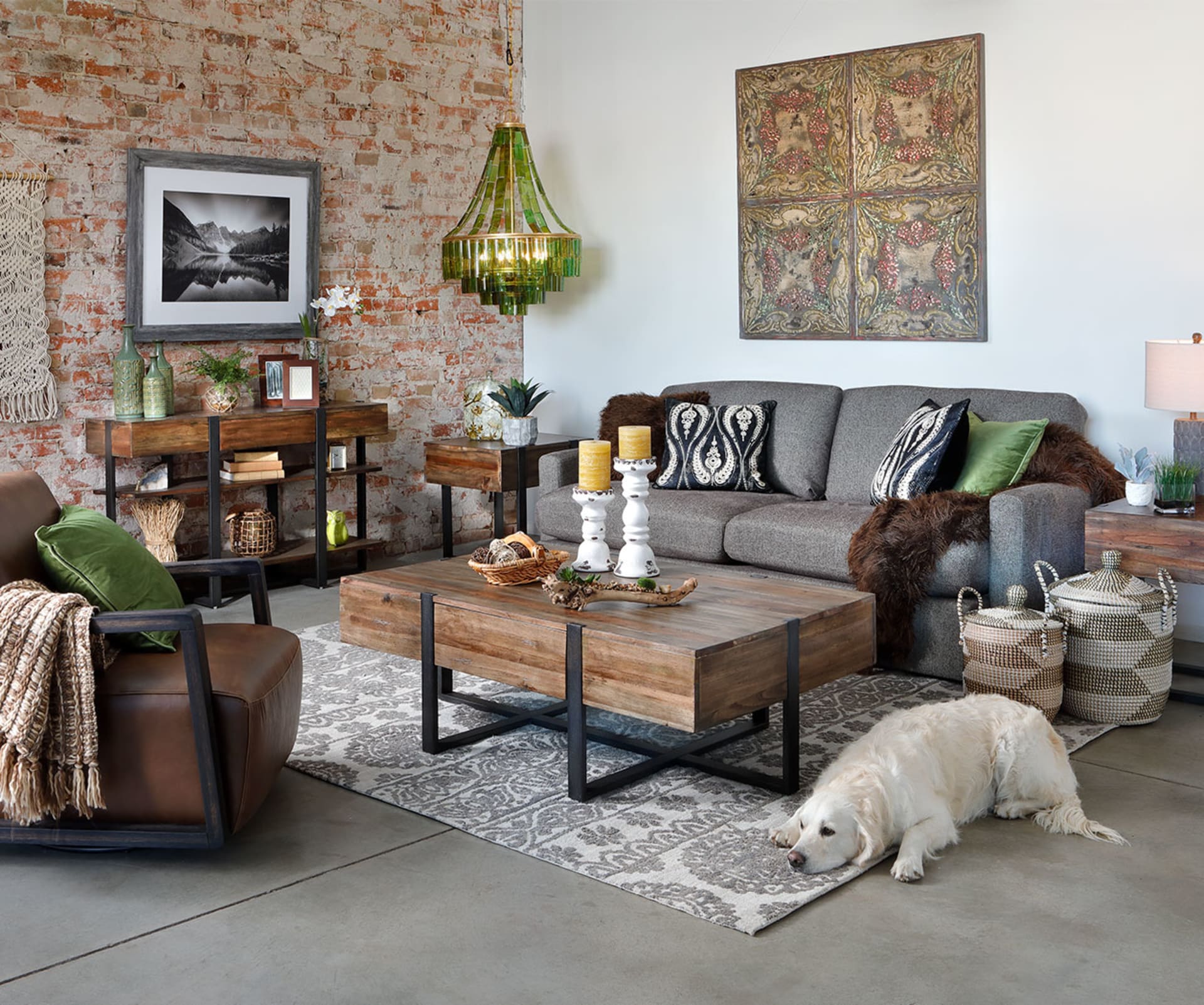 Boho Living Room Style Green Tones