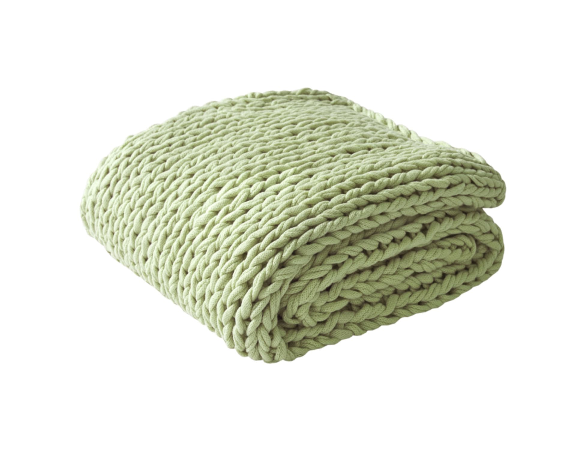 Chunky Double Knit Handmade Sage Throw Blanket