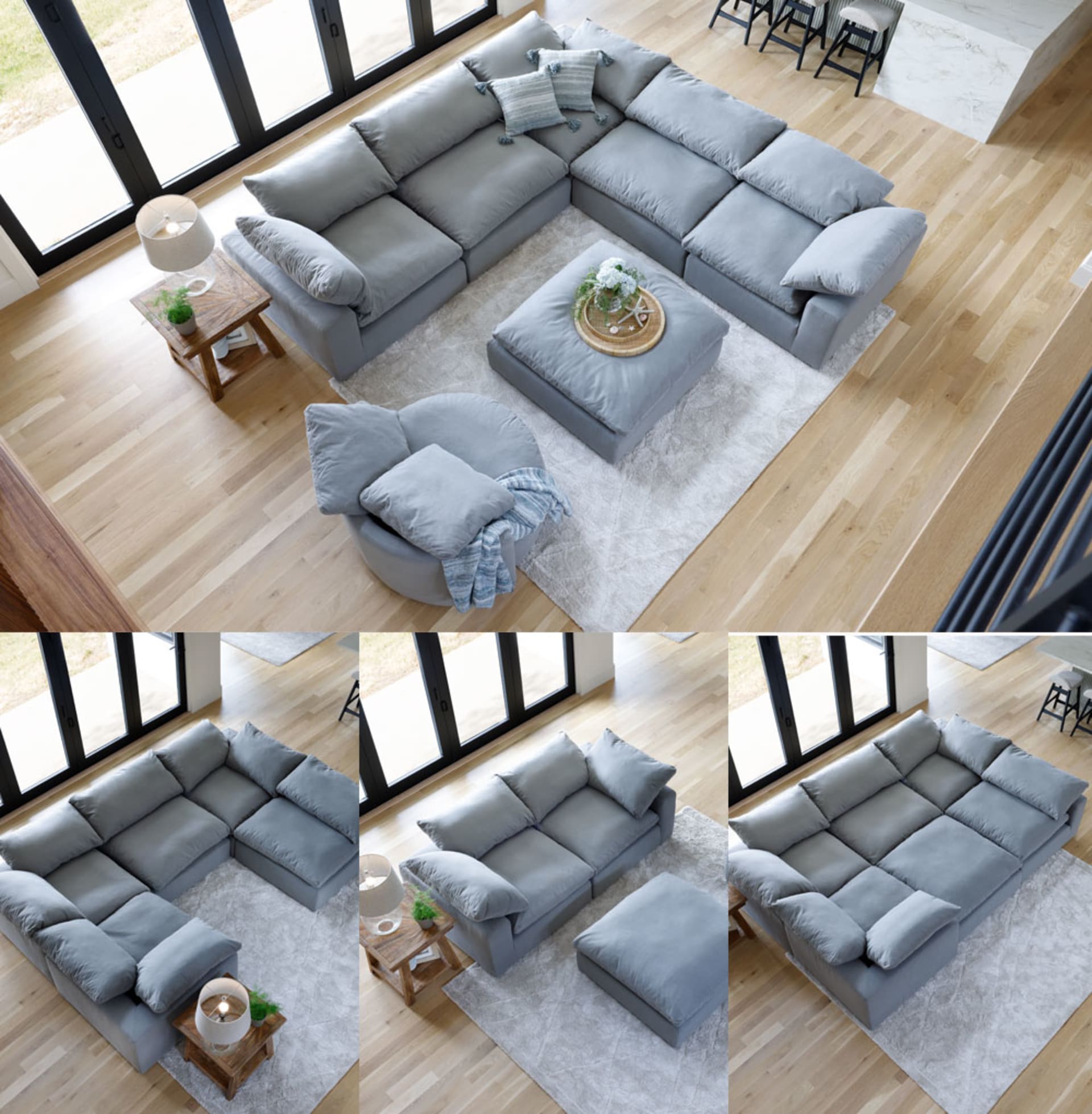 Luscious Modular Sectional in 4 different configurations