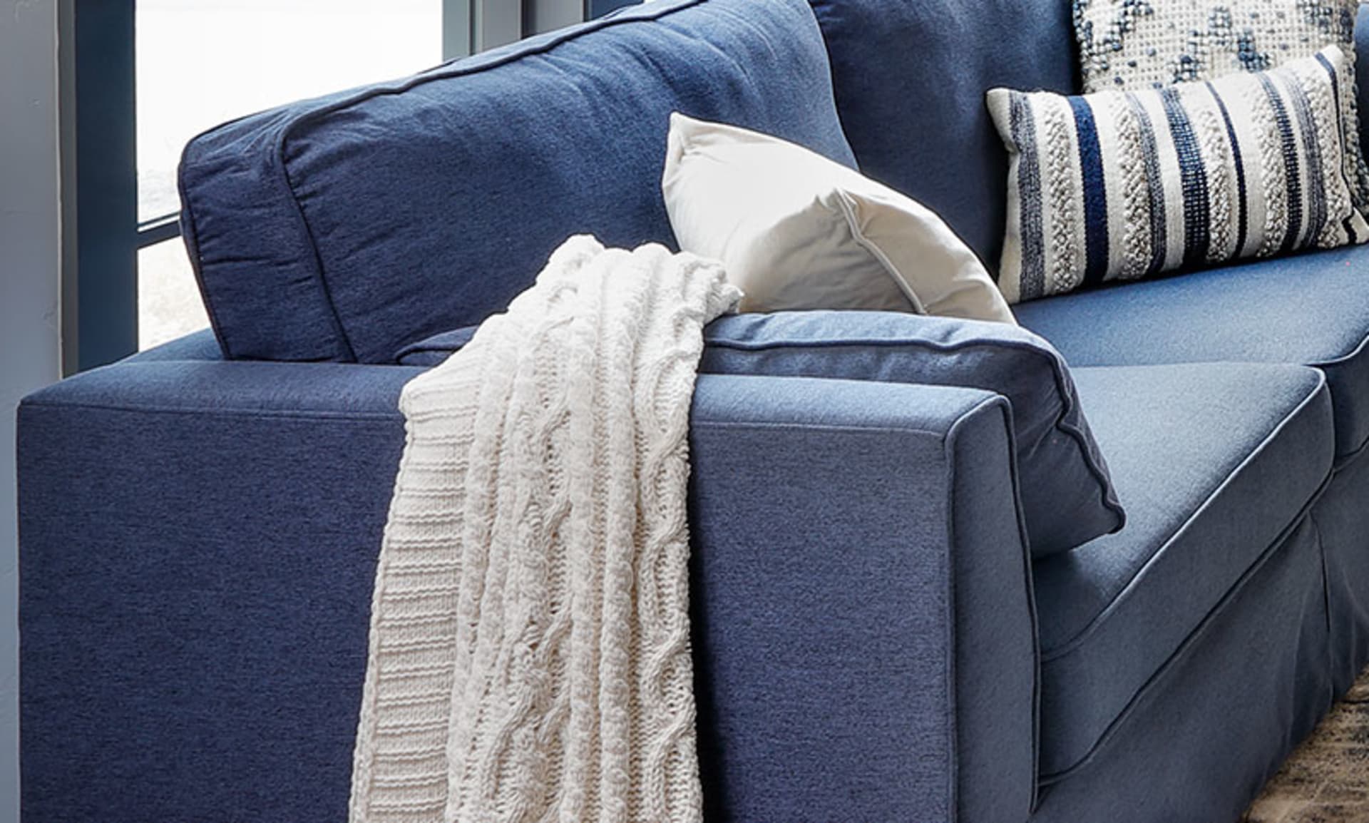 Sofa Featuring Polyester Fabric