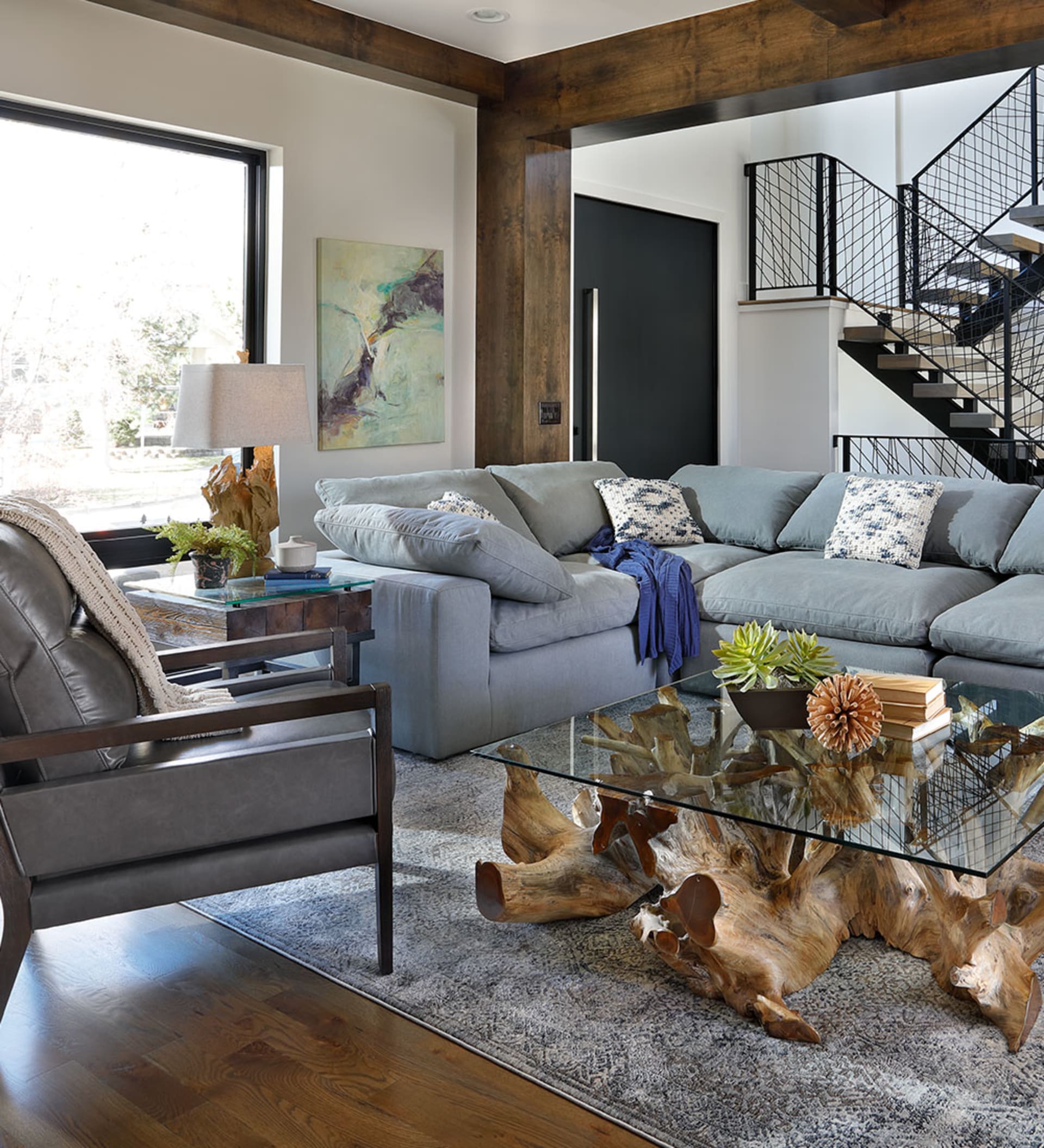 Contemporary Living Room with Upholstered Furniture