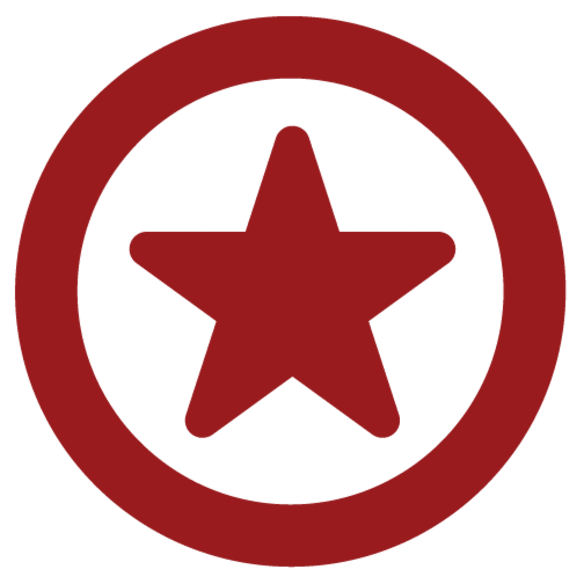 Red Star within Red Circle Icon