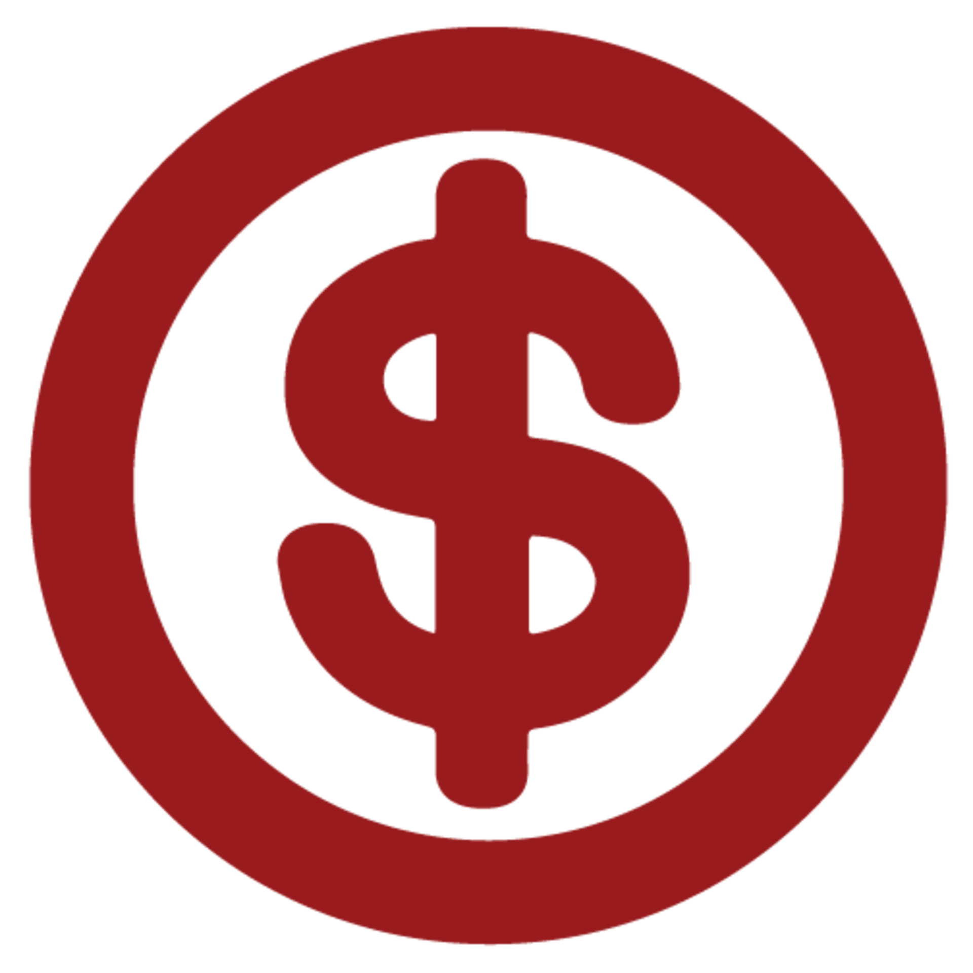 Red Dollar Sign within Red Circle